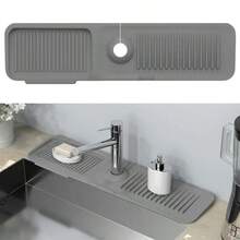 1pc Absorbent Kitchen Faucet Drip Tray, Waterproof Splash Guard Countertop Water Collector, Kitchen Sink & Bathroom Vanity Protector, Multi-Purpose Sponge & Soap Storage Mat, Halloween Home Essential - A - View 5