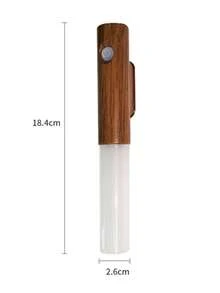 1pc Wood Grain USB Rechargeable Motion Sensor Night Light, Magnetic Detachable LED Wall Light, Wireless Adhesive Sensor Light, Suitable For Closet, Stairs, Bathroom, Bedroom, Home Atmosphere Lighting - Multicolor - View 11