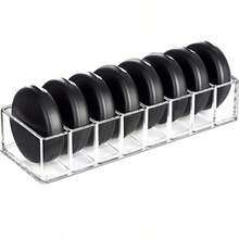 Clear Acrylic Multi-Compartment Makeup Organizer, Eyeshadow Palette Powder Blush Divider Storage Rack, Desktop Cosmetic Organizer - Multicolor - View 7