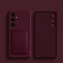 VRNOEI 奢華 3 合 1 吸盤支架卡夾手機殼，相容 iPhone 16 15 11 12 13 14 17 Pro Max Plus 17 AIR，防摔背殼配件，相容 Galaxy S26 S25 S24 S22 S21 S23 Ultra 手機殼 - 酒紅色+吸盤+卡包 - 查看 48