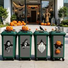 1 buah Stiker Tempat Sampah Hewan, Menampilkan Desain Tengkorak Penyihir dan Hantu, Stiker Dekorasi Tempat Sampah Luar Ruangan dari Vinyl, Cocok untuk Halaman, Taman, Kebun, Dekorasi Rumah Halloween Bergaya Gotik - Beraneka warna - View 1