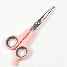 1pc Pet Grooming Round Tip Safety Scissors, Cat And Dog Grooming Hair Trimming Scissors, Hair Cutting Grooming Tool, Home Use Anti-Scratch Haircutting Small Scissors - View 8