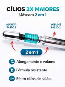 T&G Máscara Para Cílios Tango A Prova D'Água 2 em 1 Alongamento e Volume com 2 Aplicadores para Efeito Salão em Casa - Visão 3