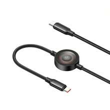 Kabel Multi-Charging 2-in-1 dengan Jalinan, Kabel Pengisian Cepat Tipe-C dengan Pengisi Daya Jam Tangan Magnetik Terintegrasi, Kompatibel dengan iPhone 15-17 dan Ponsel Galaxy S21 hingga S26 - Hitam - View 5