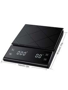 Coffee Scale Timer Scale Kitchen Scale 3-5kg/0.1g Electronic Food Scale Digital Scale Kitchen Baking Cooking Measurement Tool Minimum Weighing 0.5g - Black - View 2