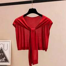 Summer Sun Protection Air Conditioning Collar Shoulder Wrap Ice Silk Knit Outerwear Shawl Spring Autumn Short Neck Protector Thin - Multicolor - View 18