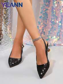 Women's White Clear Strap Square Toe Kitten Heel Slide Sandals, Transparent Crisscross Strap High Heel Mules For Summer - Black - View 6