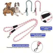 1pc Heavy Duty Braided Nylon Dog Leash, Waterproof Rope Lead For Walking & Training, Durable Soft Grip Pet Leash With Metal Clip For Small, Medium & Large Dogs - Multicolor - View 6
