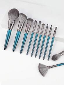 11Pcs Professional Makeup Brush Set, Soft Synthetic Bristles Cosmetic Brushes Kit, Foundation Powder Blush Contour Eyeshadow Face Makeup Tools For Beginners - Multicolor - View 6