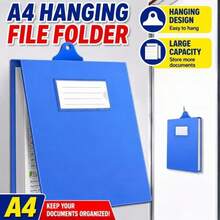 Map File Gantung Ukuran A4, Penyimpanan Terklasifikasi, Tas Gantung Vertikal Model Flip, Dipasang di Dinding dengan Pengait Jepit, Tas Gantung Absensi Personel Keuangan, Organizer Penyimpanan Dokumen yang Dipasang di Dinding - Set - View 3