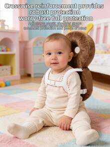 HAPPY WALK 1pc 2nd Generation Upgraded Baby Walking Head Protection Pad, Coffee Color Cute Plush Bee, Adjustable Size - 2nd Generation Upgraded Version (Brown Suede Bee) - View 4