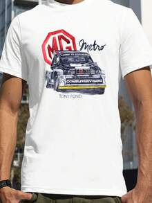 Camiseta Original Rallye Group B MG Metro  para Hombre, Ropa Urbana, Camiseta de Moda con Estampado de Dibujos Animados, Suave y Cómoda, Cuello Redondo, Estilo Casual Holgado, Ropa Dep - Blanco - Ver 6