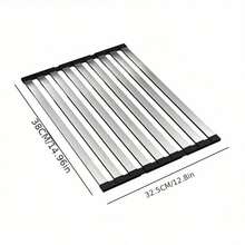1pc Foldable 304 Stainless Steel Sink Drain Rack, Rust-Proof Roll-Up Design, Moisture Control & Drying, Compact & Durable, Suitable For Small Kitchens And Busy Households For Dish & Vegetable Draining - Multicolor - View 14