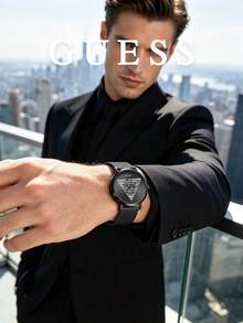 Guess Men's Watch Analog Quartz Black Mesh Strap Minimalist Graphic Dial Sleek Modern Timepiece Perfect For Professional Office Wear And Casual Style - Black - View 4