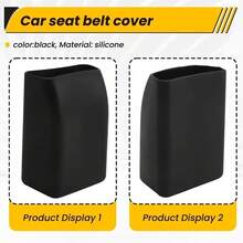 2pcs/Set Silicone Car Seat Belt Clips, Dust-Proof Car Safety Clips, Anti-Scratch Protective Covers, Car Interior Button Caps - A - View 6