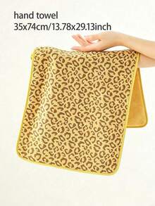 1PC/3PCS Leopard Print Towel Set - Soft Microfiber Material - Absorbent - Lint-Free - Hangable - Bathroom Decor, Gym, Party Gift, Beach, Vacation Travel, Halloween - Multicolor - View 12