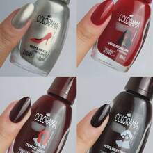 Esmaltes Colorama Lançamento The Devil Wears Esmalte Vermelhos Vinho Prata Cremosos Cintilante - Noite Estreia - Visão 5