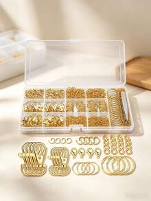 113pcs/Box Keychain Making Kit, Suitable For Jewelry Making DIY Keychain Accessories, Including Key Rings, Metal Lobster Clasp, Rotating Swivel Hook, Extension Chain And Other Craft Supplies - 13-compartment Multi-style Keychain Set - View 10