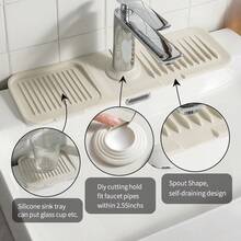 1pc Absorbent Kitchen Faucet Drip Tray, Waterproof Splash Guard Countertop Water Collector, Kitchen Sink & Bathroom Vanity Protector, Multi-Purpose Sponge & Soap Storage Mat, Halloween Home Essential - A - View 7
