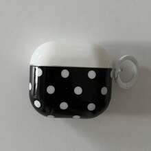 Korean Style Ins Polka Dot Earphone Case Compatible With Airpods 4th Generation Cute Earphone Cover Apple 2nd Generation 3rd Generation New Protective Case Pendant Airpodspro 3 Korean Style Earphone Case Pro 2 Girls Earphone Case Protective Cover Spring Summer Earphone Case With Hanging Ring Birthday Gift Holiday Gift - Black - View 3