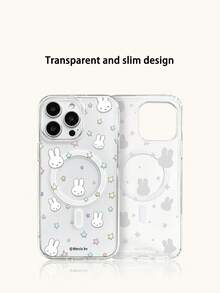 Miniso Custodia per telefono Miffy trasparente con ricarica magnetica senza fili, regalo per le vacanze, antiscivolo, antiurto, anti-impronte, serie Android Galaxy S22 S23 S24 S25 S26, Apple 17 17Air 17Pro 17ProMax 11 12 13 14 15 16Pro 16ProMax 14Plus 15Plus 16Plus 16Pro 16ProMax XR - Trasparente - Visualizzare 2