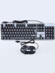 Kombo Keyboard dan Mouse Gaming Berkabel, Keyboard Mekanik dengan Lampu Latar LED RGB Pelangi, Mouse Gaming Ergonomis, USB Plug and Play, Anti Percikan Air, 104 Tombol, Tutup Tombol Mengambang, Set Gaming untuk PC, Laptop, Desktop, Gamer, E-Sports, Kantor - View 7