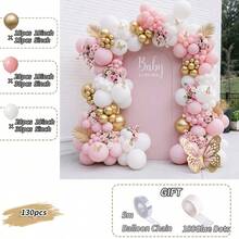 Multi Scene Gold Pink White Balloon Garland Kit 130Pcs For Wedding Birthday Baby Shower Spring Summer Autumn Winter Festival Styling - Multicolor - View 6
