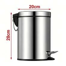 3L/5L Stainless Steel Pedal Trash Can, Quiet Soft-Closing Lid, Suitable For Bathroom, Kitchen And Other Places, Non-Slip Base, Removable Inner Bucket, Round Design, Suitable For Bathroom, Bedroom, Kitchen, Office And More. - View 8