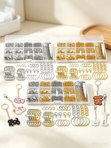 113pcs/Box Keychain Making Kit, Suitable For Jewelry Making DIY Keychain Accessories, Including Key Rings, Metal Lobster Clasp, Rotating Swivel Hook, Extension Chain And Other Craft Supplies - 13-compartment Multi-style Keychain Set - View 8