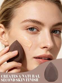 Matte Brown Diamond Velour Makeup Sponge Set, Dual Sided Flocked Beauty Multi Sizes 2/4/6/8/12 Packs, Reusable Cosmetic Blending Sponges For Liquid Foundation, Loose Powder, Concealer, Cream Makeup - Multicolor - View 2