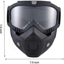 Máscara Facial Deportiva Negra con Lente HD, Espuma Cómoda y Correa Ajustable, para Paintball, Motociclismo, Esquí y Exterior - Blanco - Ver 7