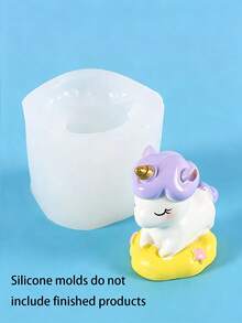 3D 立體獨角獸矽膠翻模模具，光滑鏡面柔軟模具，適用於環氧樹脂、香氛石膏、蠟燭、手工皂，易脫模可重複使用，桌面擺飾、車用香氛裝飾手工藝鑄造工具 - A - 查看 12