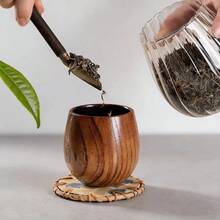 碳化紅棗木功夫茶杯 創意木製茶具杯 大肚杯 - 棕色 - 查看 3
