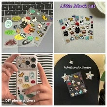 Ins Style Minimalist Decorative Stickers, Cute Black Cat Balloon Jelly Stickers, 3D Jelly Glue DIY Stickers For Planner, Phone Case, Scrapbook - Multiple Styles - View 7
