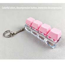 4-Key Mechanical Keyboard Keycap With Colorful & Vibrant Macaron Colors & Stress Relief Toy Keychain Pendant & Effective Stress Relief Keyboard, Soft & Crispy Keys For Office Fidgeting & Teenager Stress Relief Toy Gift - Multicolor - View 8