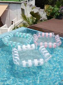 1 Set Foldable Inflatable Water Lounger, 4-Tube Backrest Pool Float, Includes 1 Air Pump, PVC Material, Multi-Color Options, Holiday Essential, Summer Water Party Must-Have, Suitable For Adult Vacation And Leisure, Inflatable Pool Float, Beach Supplies, Beach Accessories, Inflatable Sea, Non-Food Contact - Multiple Styles - View 9