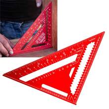 12 Inch Woodworking Triangle Ruler, Woodworking Angle Measuring Tool, Aluminum Alloy Scale Ruler With Angle Protractor And Metric Scale, Durable Metal Construction, Suitable For Home Decor And Design Projects - 12-inch - View 2