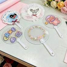 100/50pcs Cute Mini Transparent Hand Fans Handmade DIY Blank Fans Detachable Art Fans For Halloween Wedding Birthday And Party Decorations, Perfect Gifts For Friends Classmates Mothers Colleagues, Decorative Fans - One Size Fits All - View 6
