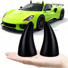 Car & Truck Elastic 3D Devil Horn Stickers, Suitable For Bumper Decoration And Anti-Collision Protection [Multi-Color], 2pcs Set, Suitable For Halloween, Christmas And Other Holidays As Gifts. - Multicolor - View 1