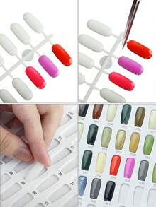 120 Colors Stone Texture Professional Nail Art Display Book, DIY Nail Art Display Rack, Gel Nail Polish Color Card, Dedicated Display Board, Artificial Nail Tools And Digital Stickers, Premium Quality - Multicolor - View 6