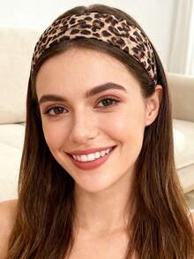 6pcs/Set Elastic Non-Slip Soft Fabric Women's Headbands Tortoise Shell Pattern - Yoga, Running, Sports Hair Accessories - Multicolor - View 4
