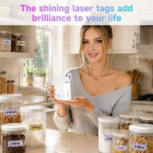 ORICO L12 Portable Thermal Label Printer, Laser Label Printer, Wireless APP Control, Editable And Printable, Inkless Technology, Compact And Lightweight, Includes 1 Roll Laser Labels And 1 Roll White Labels, Perfect For Storage, File, Address, Office, Home, Name Labels - White - View 7
