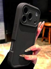 極簡黑色純色防震基礎手機殼，適用於 iPhone 17 Pro Max - 黑色 - 查看 3