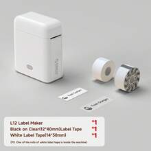 ORICO L12 Portable Label Printer, Mini Thermal Sticker Printer, Create Personalized Address Labels, Transparent Stickers, Customized Exclusive Colorful Name Stickers, Back To School Gift, Gift Labels, Includes 1 Roll Of Transparent Black/Transparent Rose/Transparent Blue/Transparent Green Tape And 1 Roll Of White Labels - White - View 15