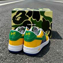 A BATHING APE 1雙中性休閒運動鞋 BAPE STA 閃電星星 Logo 耐穿低筒運動鞋 - 鏡面黃綠藍 - 查看 3