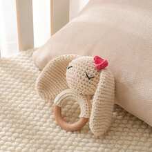 Handmade Crochet Big Ear Rabbit Rattle, Baby Rattle Toy, Attracts Baby's Attention, Infant Parent-Child Interaction Toy, Built-In Bell, 3D Cute, Rich Details, Newborn Commemorative Gift, Easter Gift, Halloween Gift - Multicolor - View 6