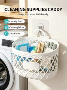 2pcs Hanging Storage Baskets, Multi-Functional Hanging Storage Rack, Miscellaneous Items Basket, Space-Saving, Suitable For Bedroom, Living Room, Bathroom, Kitchen, Essential Bathroom Accessories, Wedding Season, Graduation Season, Back To School Season Gifts, Wall Storage, Dorm Storage, Toiletries Storage - Multicolor - View 4