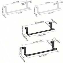1pc Stainless Steel No-Drill Towel Rack, No-Punch Cabinet Door Hanging Towel Rack, Space-Saving Hanging Storage Organizer, Suitable For Kitchen Cabinets, Bathroom Washcloth Rack, Home Cleaning Cloth Rack, Kitchen Storage Accessories, Kitchen Storage Organizer, Kitchen Decor, Home, Kitchen Storage Organizer, Kitchen Accessories, Kitchen Storage Rack, College Essentials, Kitchen Storage Organizer - Black - View 11