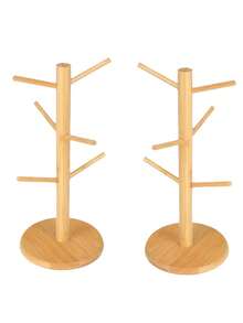 2pcs Durable Bamboo Mug Tree With 6 Hooks – Non-Slip Coffee Mug Holder With Thickened Base - A - View 11