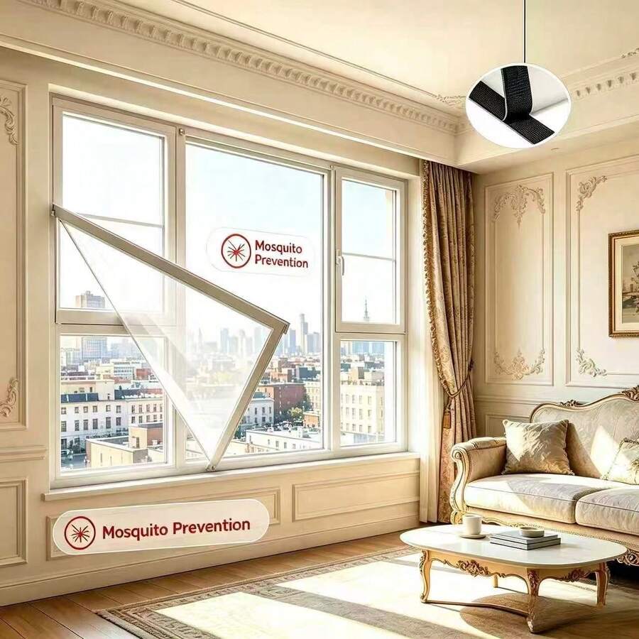 Mosquito-Repellent Window Screen, Window Mosquito Netting, White Fiber Glass Invisible Insect-Repellent Screen Window Net, Repels Mosquitoes And Moths.Mosquitera Ventanamosquitera - Screen Windows - View 1